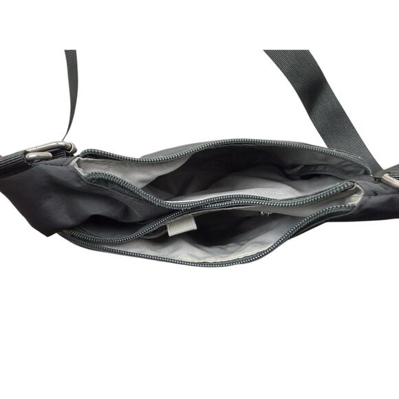 BAGGALLINI Criss Cross Bag Crossbody Purse Double Zip Gray - Picture 5 of 13